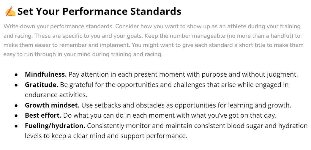 Performance Standards Example